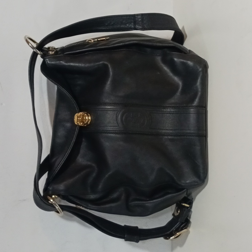 Marino Orlandi Black Italian Leather Bucket Sling Bag